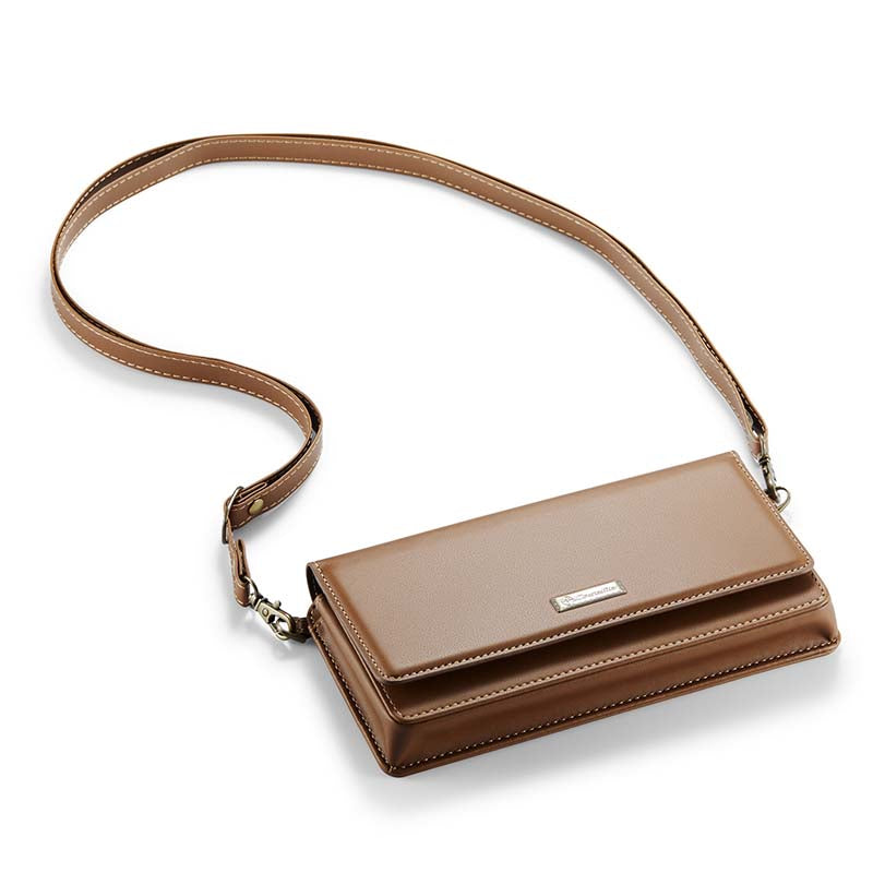 CaseMe Multifunctional Crossbody Phone Bag Brown