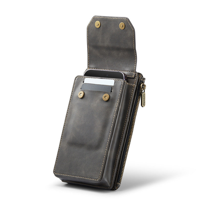CaseMe Crossbody RFID Zipper Phone Bag Coffee