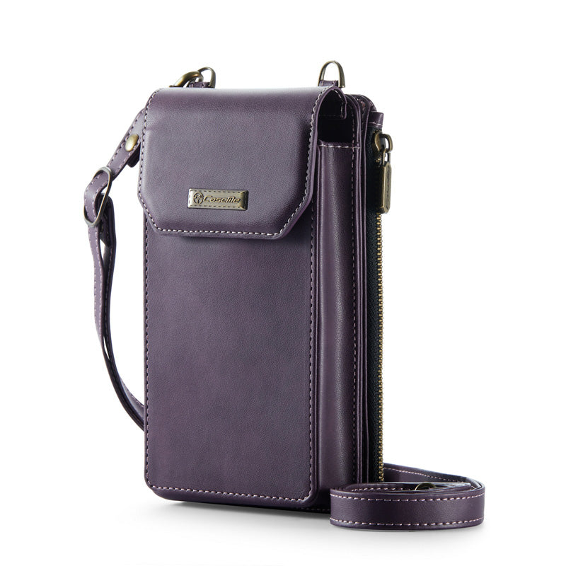 CaseMe Crossbody RFID Zipper Phone Bag Purple