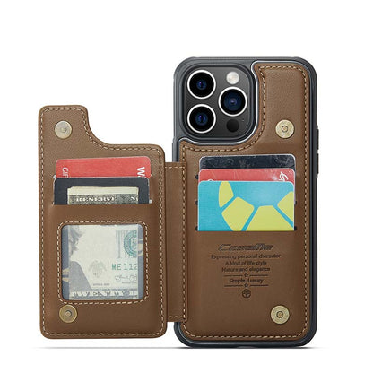 CaseMe Cardholder RFID Phone Case Brown